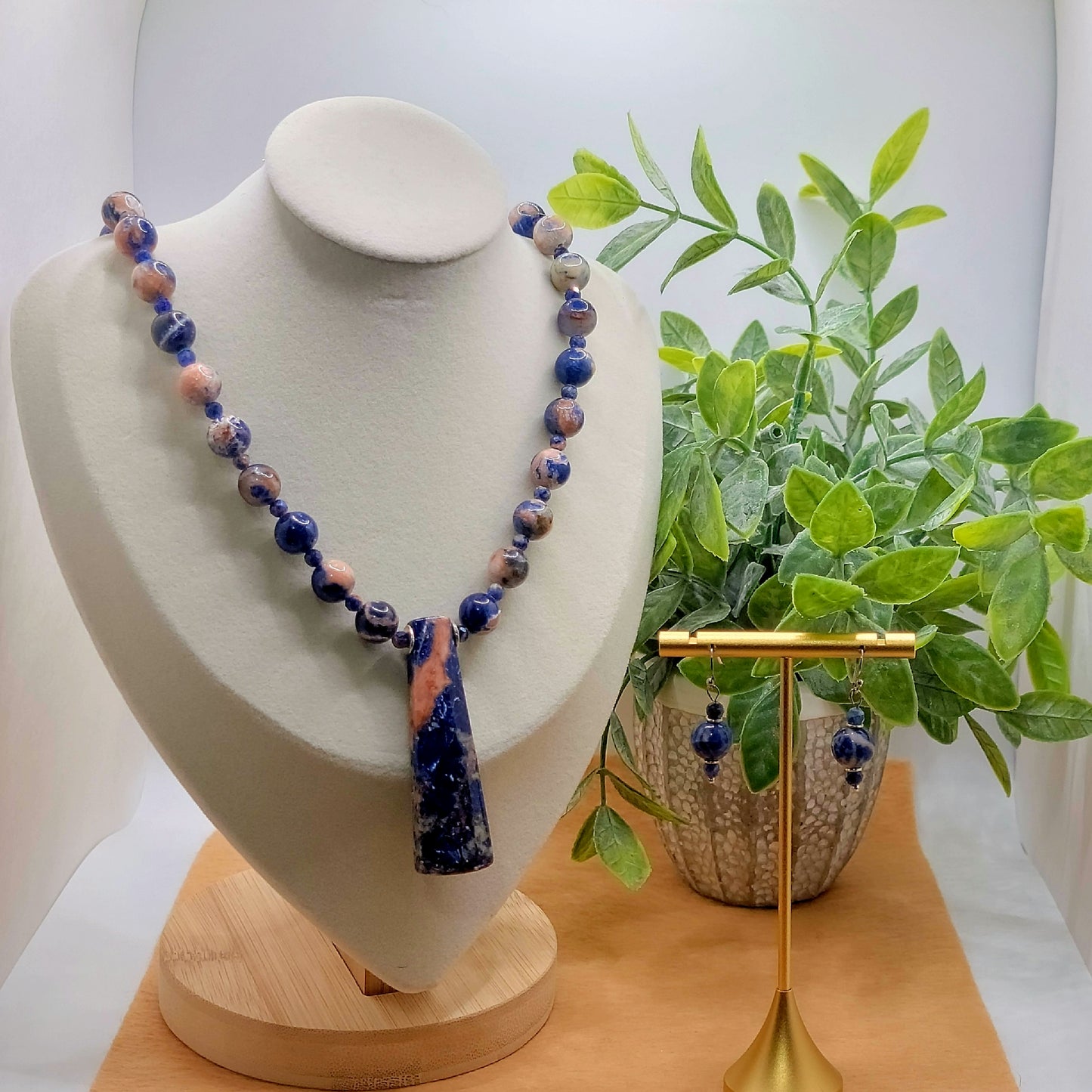 Orange Sodalite Necklace Suite