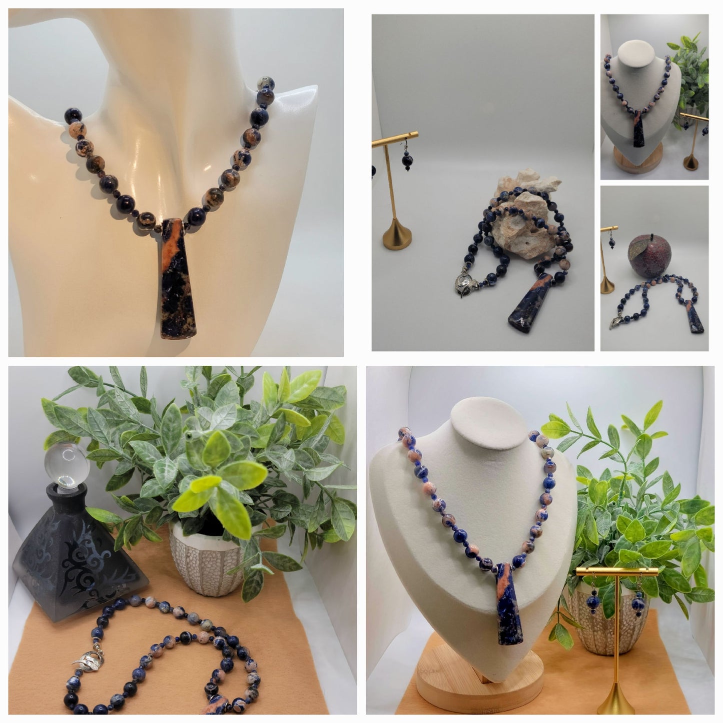 Orange Sodalite Necklace Suite