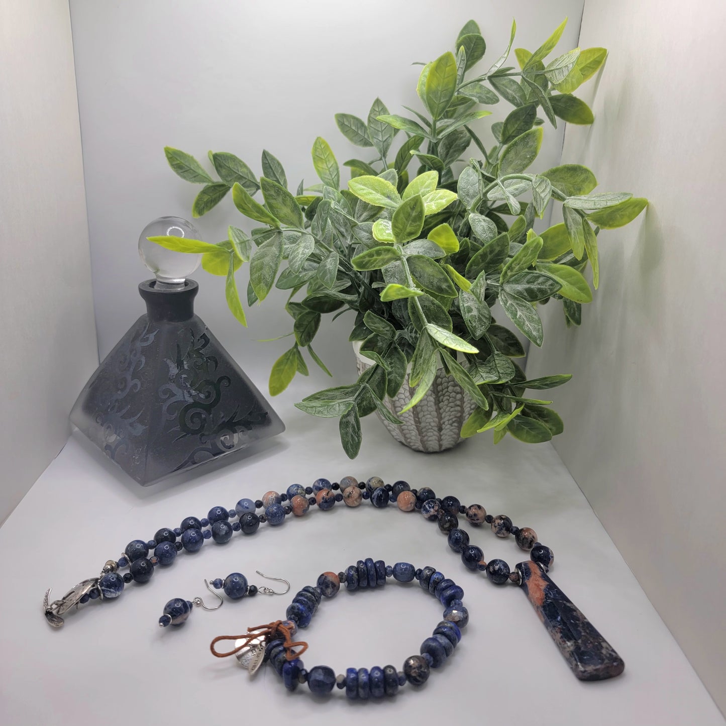 Orange Sodalite Necklace Suite