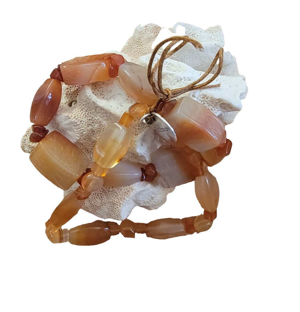 Carved Carnelian Double Bracelet