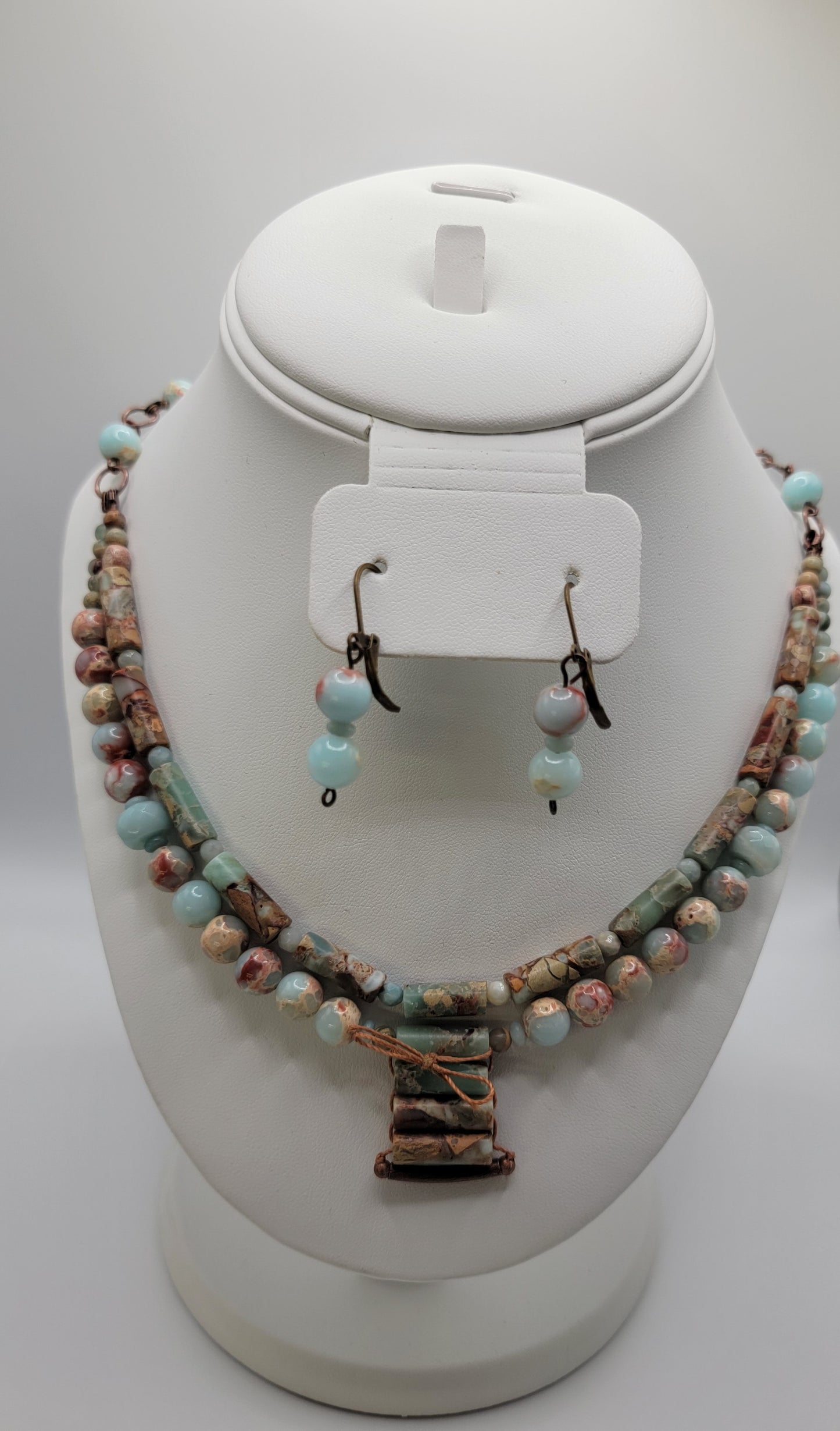 Multi-Strand Imperial  Jasper Necklace Suite