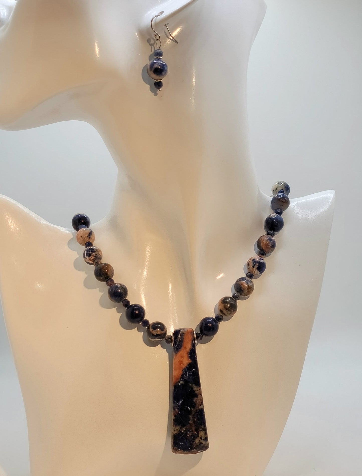 Orange Sodalite Necklace Suite