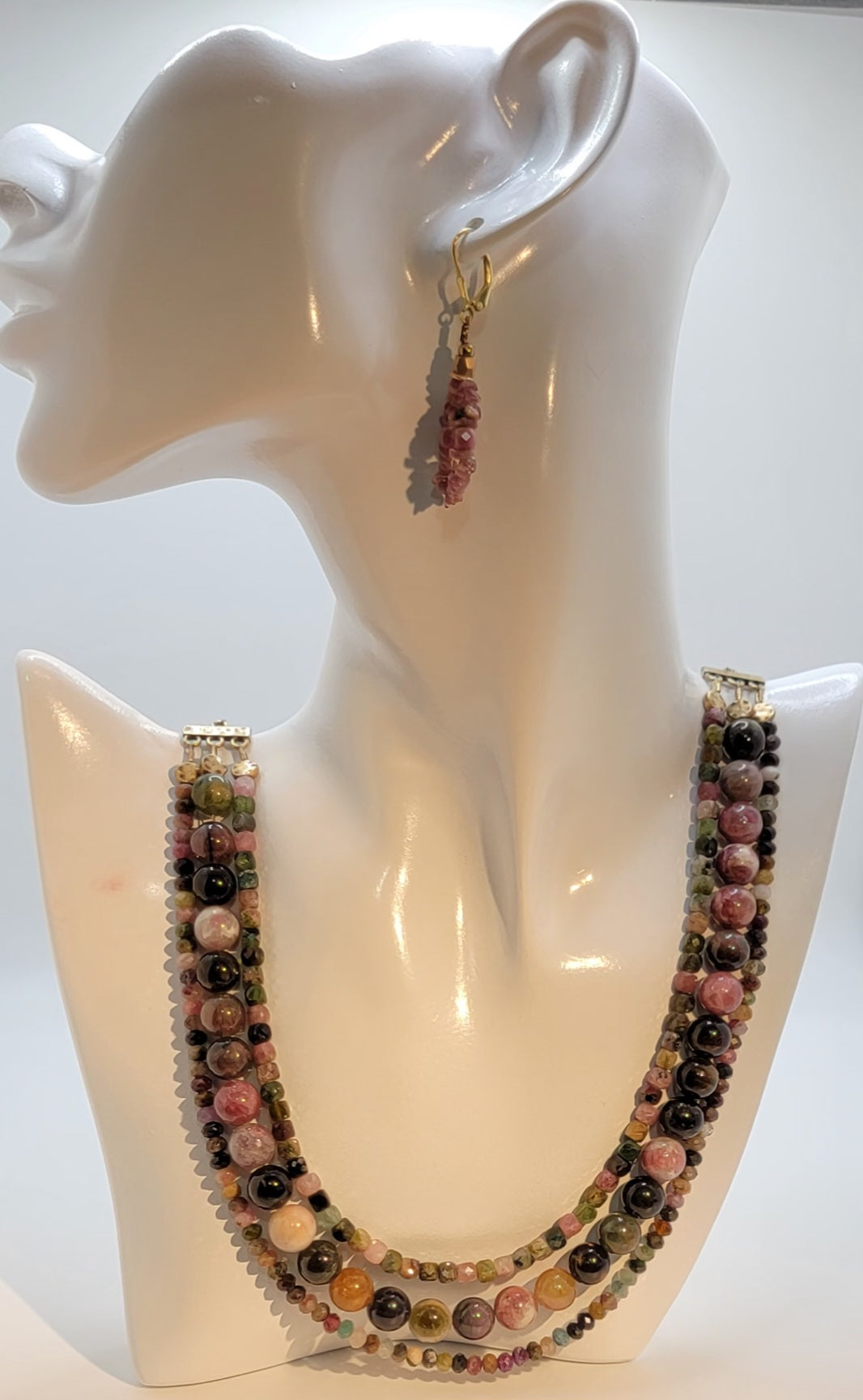 Multi-Strand Faceted Tourmaline Necklace Suite