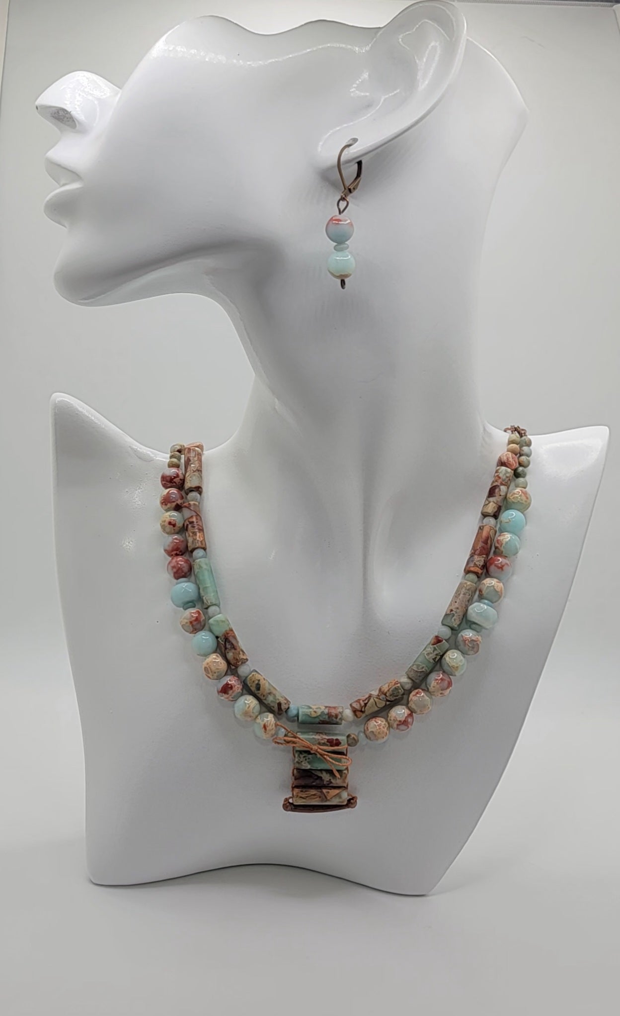 Multi-Strand Imperial  Jasper Necklace Suite