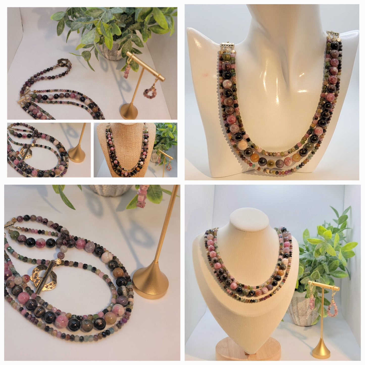 Multi-Strand Faceted Tourmaline Necklace Suite