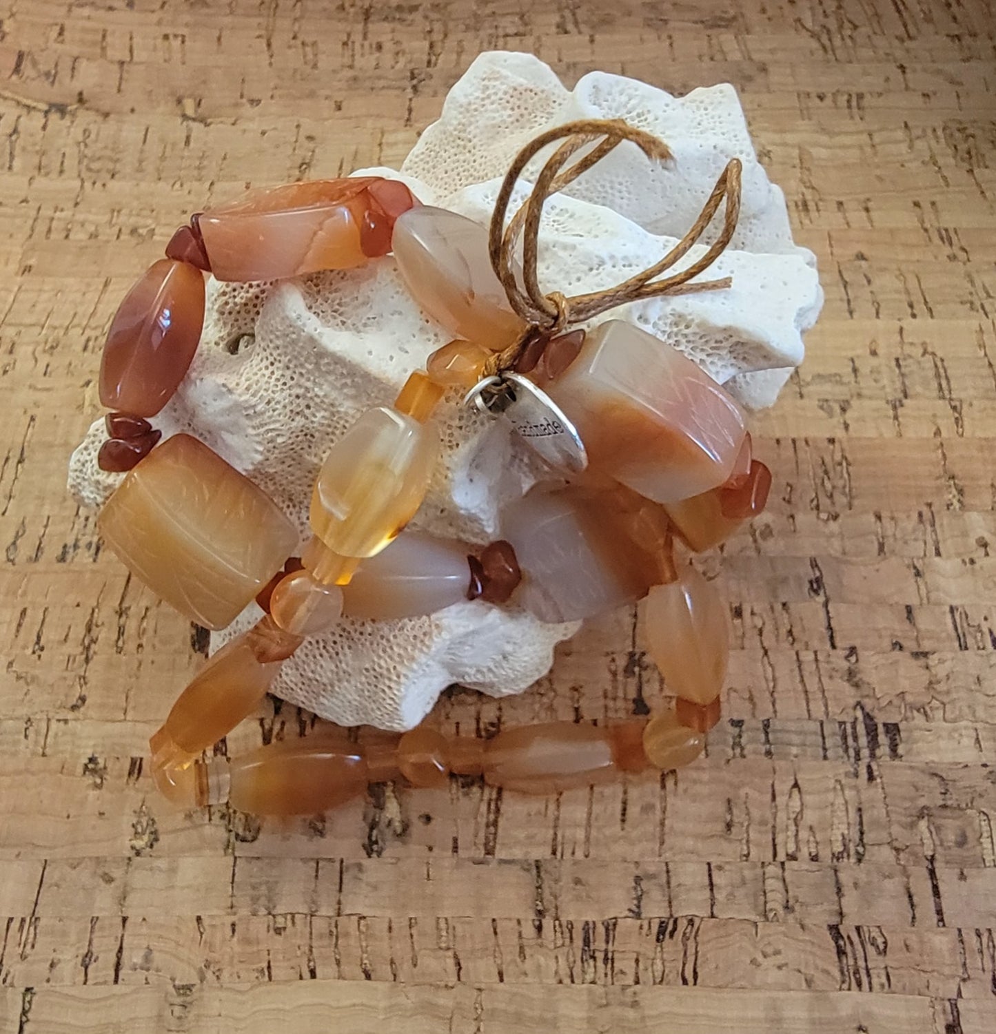 Carved Carnelian Double Bracelet