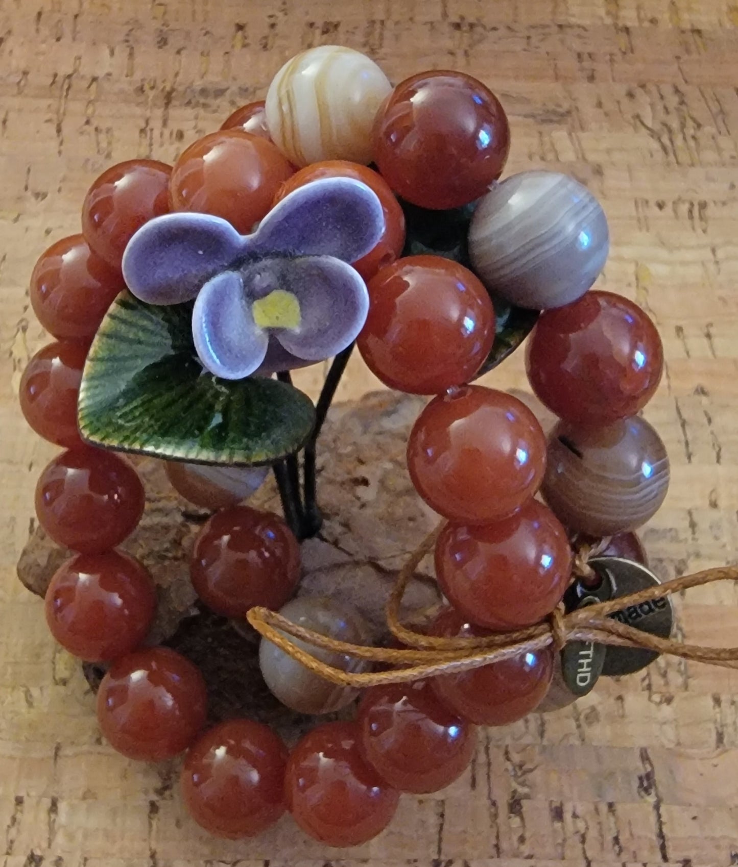 Agate and Carnelian Double Bracelet