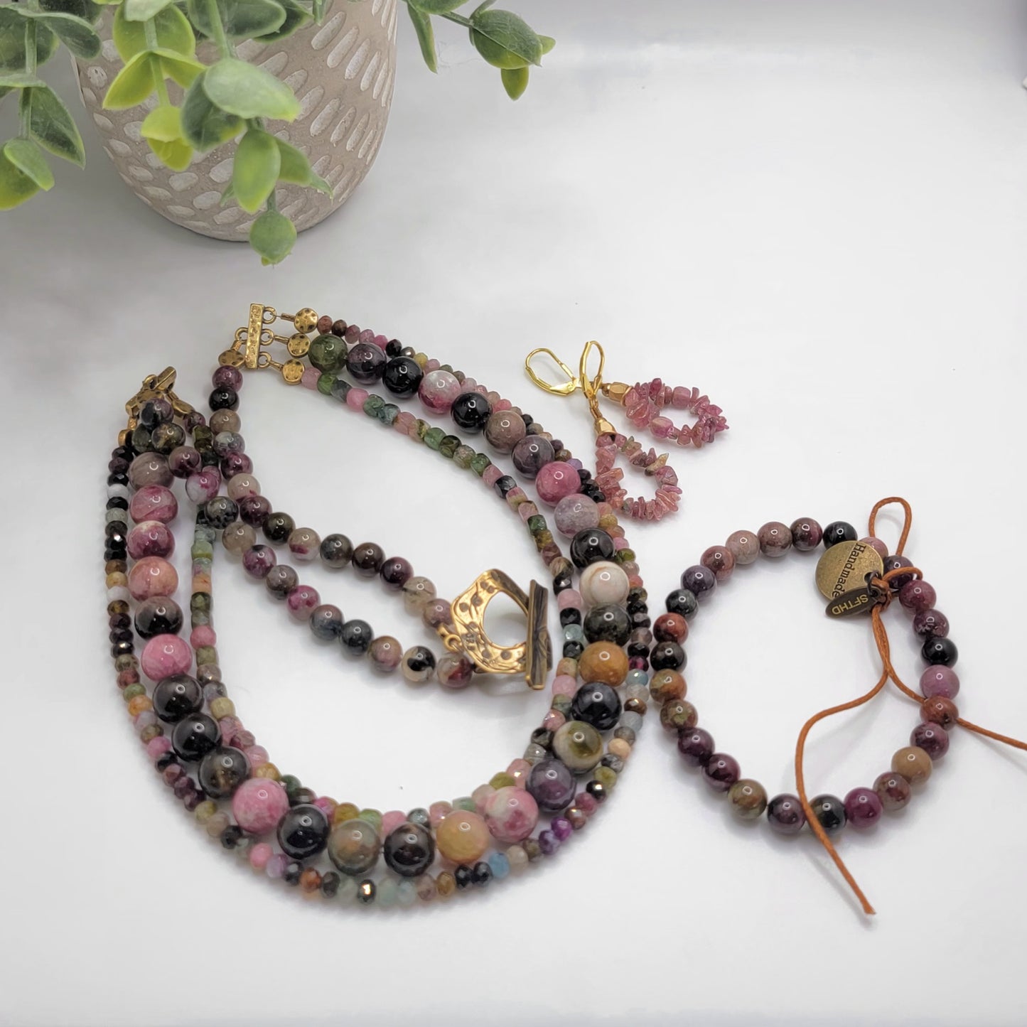 Multi-Strand Faceted Tourmaline Necklace Suite