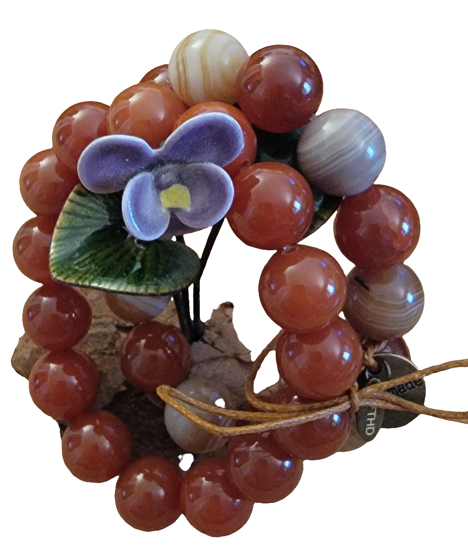 Agate and Carnelian Double Bracelet